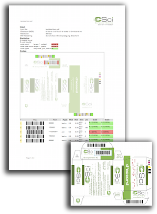 PDF barcode check with ChkBarcode, example Folding box
