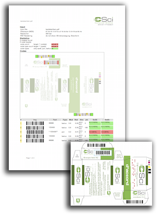 PDF-Barcodeprüfung mit ChkBarcode, Beispiel Faltschachtel