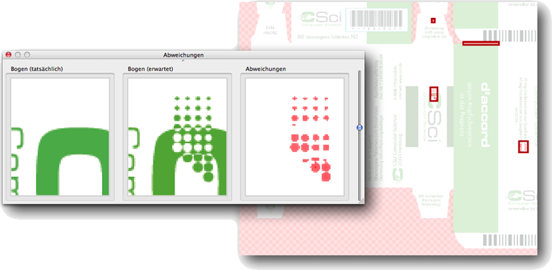 PDF-Vergleich d'accord: Anzeige von Unterschieden in Grafik und Text