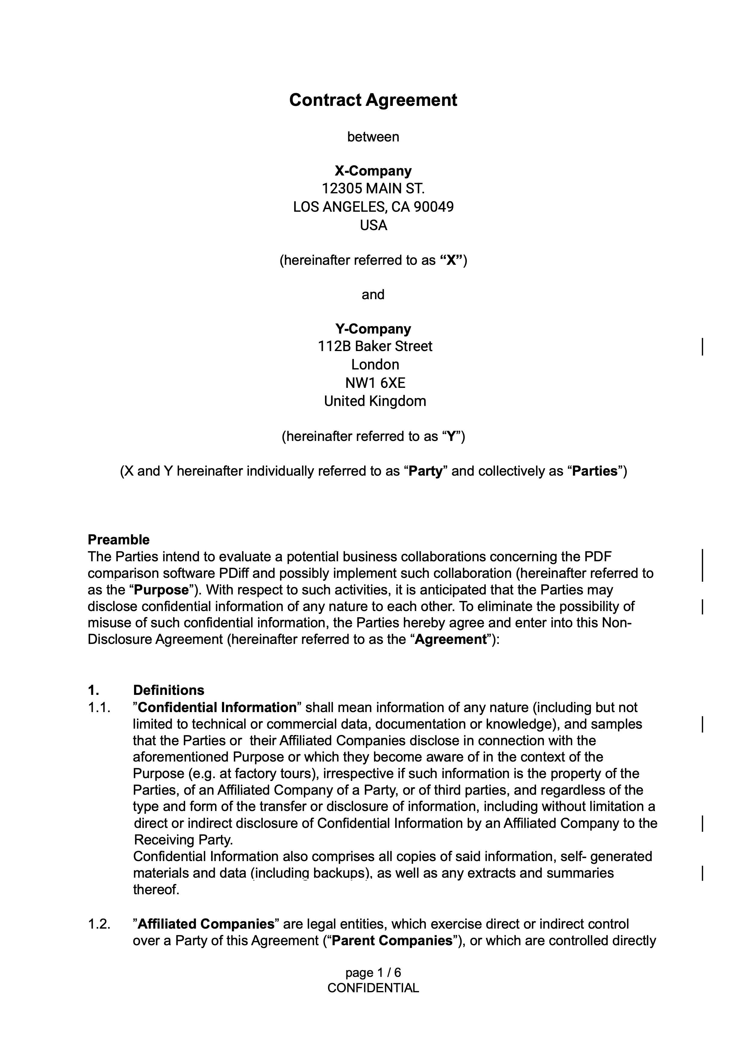 Contract
redlining with PDiff