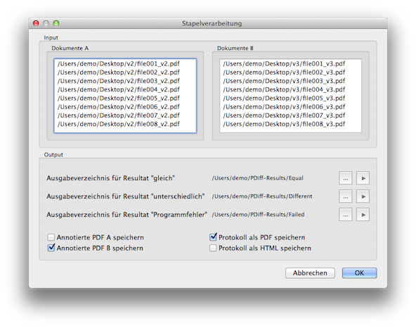 Compare PDFs with automation and batch processing