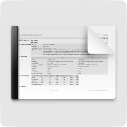 Detailed comparison report