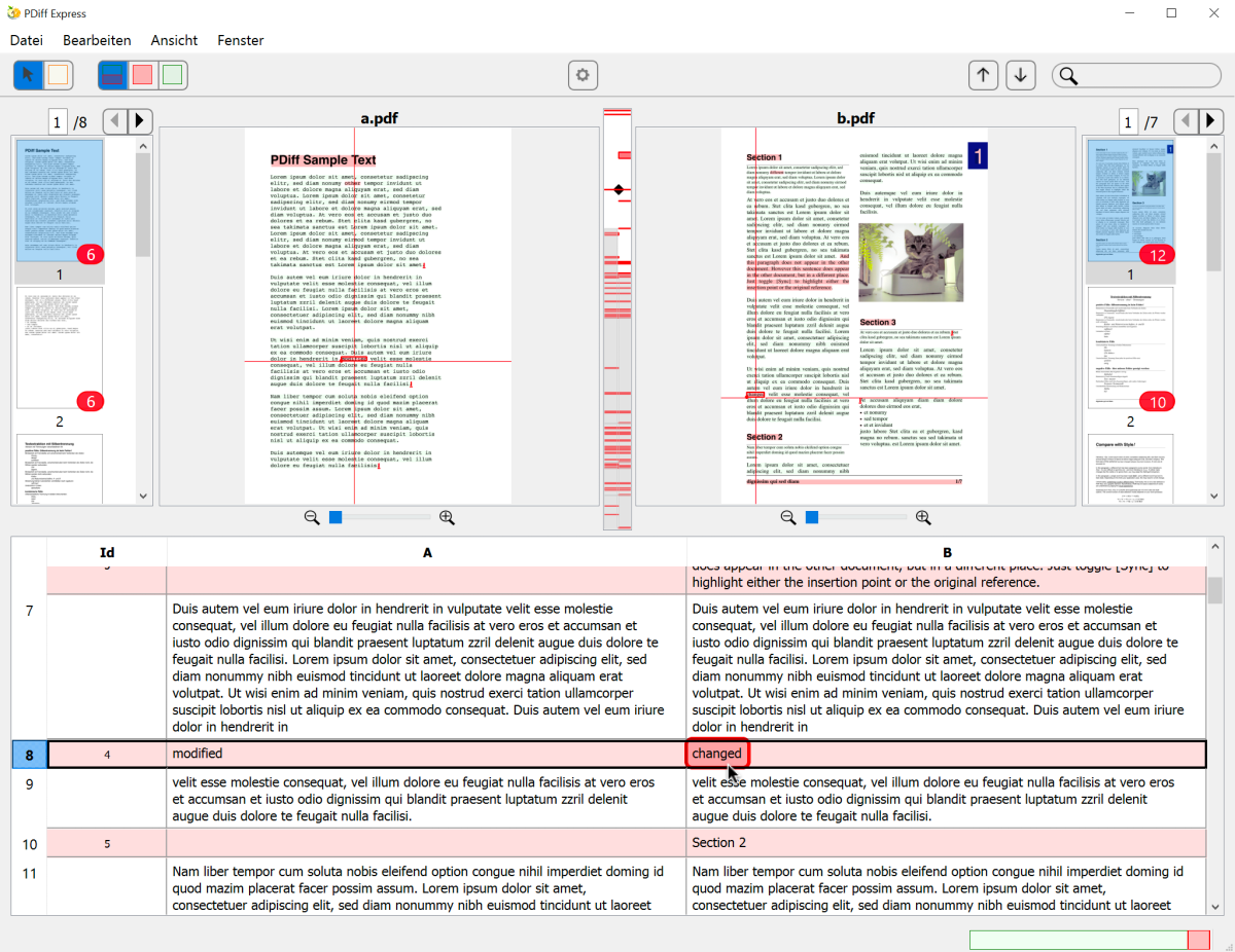 PDF vergleichen mit PDiff Express für Windows