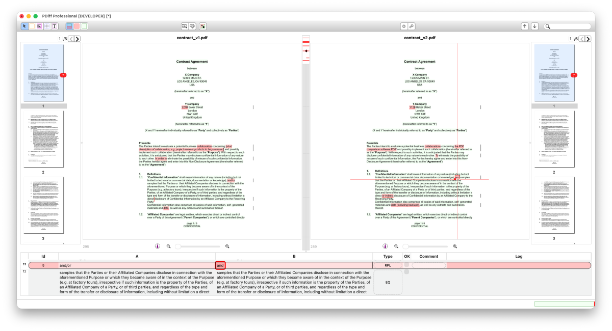 Contract Redlining with PDiff