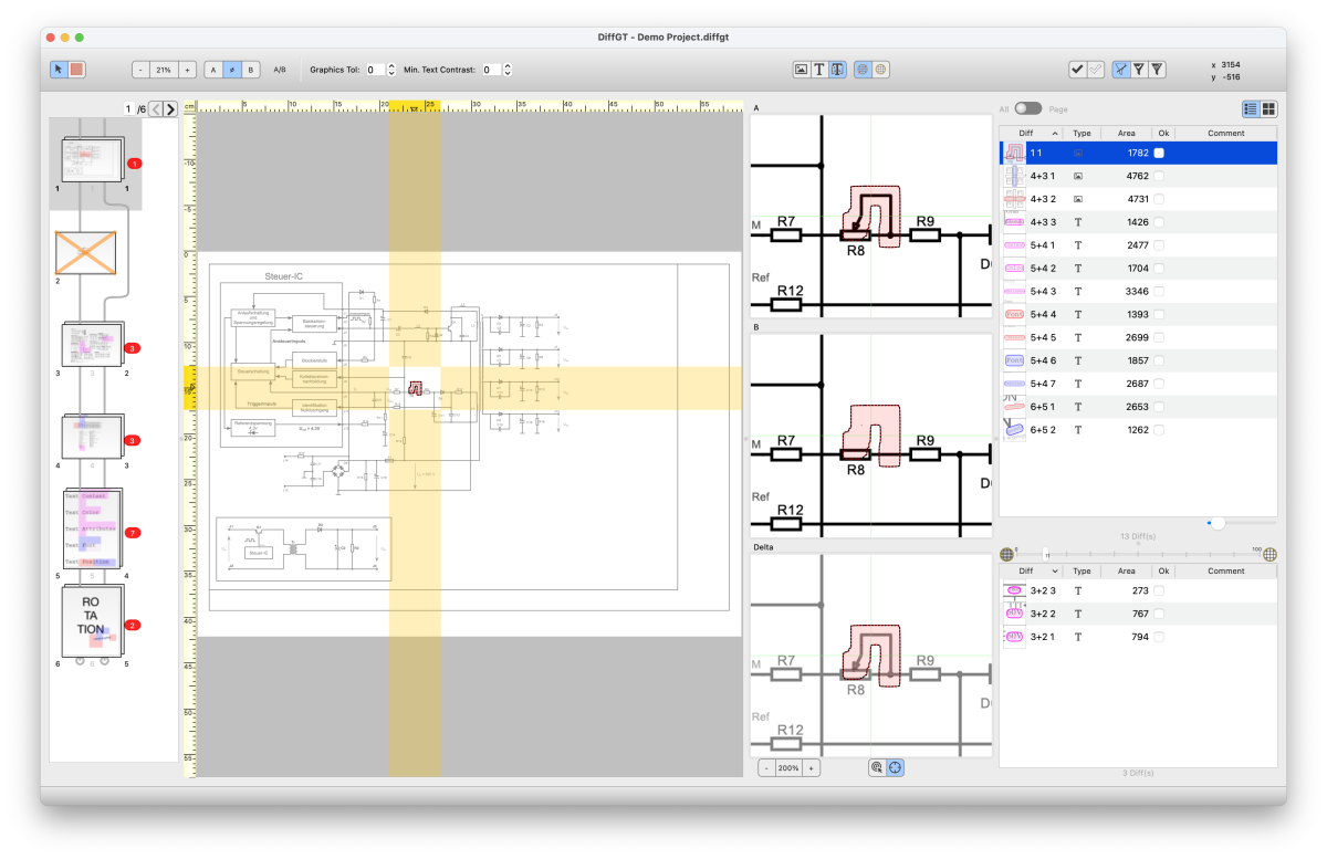 Diff GT 3.2: PDF comparison for circuit diagrams, technical drawings(CAD), blueprints