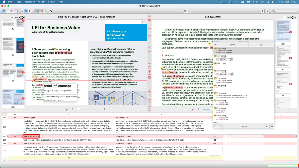 PDF vergleichen mit PDiff 3.4: PDF versus XHTML (XBRL)