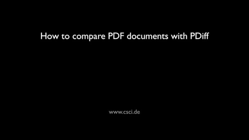 Video 'Screencast: How to compare PDF documents with PDiff'