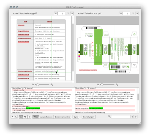 PDF vergleichen mit PDiff Professional