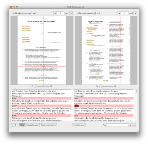 PDF vergleichen mit PDiff Professional