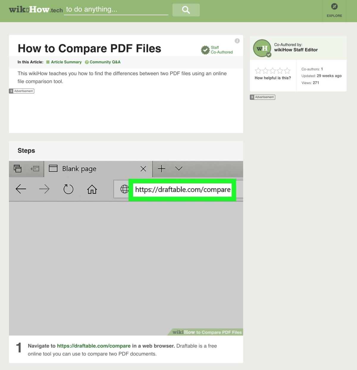 WikiHow's Antwort auf die Frage wie kann ich PDF vergleichen